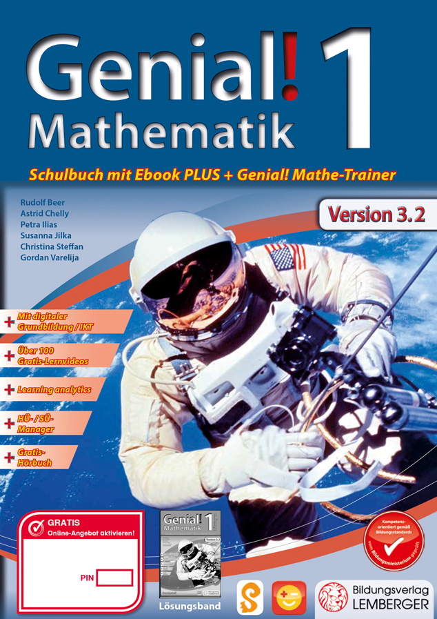 Genial! Mathematik 1 - Schulbuch IKT_Version 3.2: Mit Digitaler Grundbildung, Hörbuch, HÜ-/SÜ-Manage